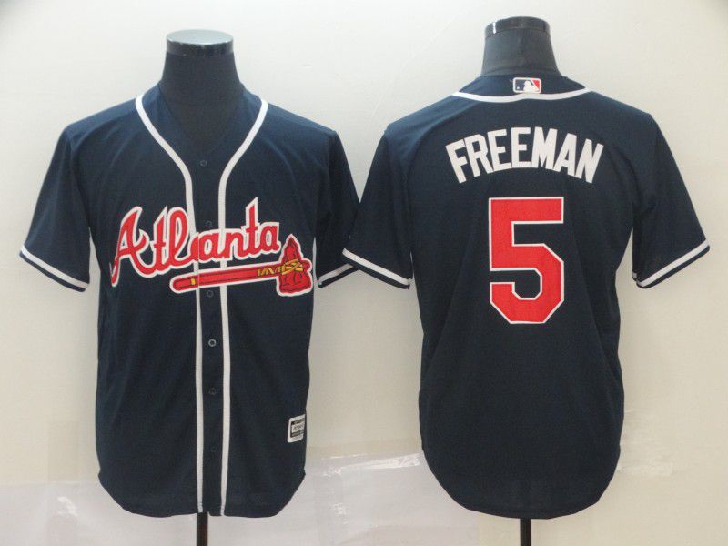 Men Atlanta Braves 5 Freeman Blue Game MLB Jerseys